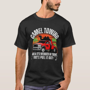 T-shirt Chameau Towing Retro Humour Adulte Dit Drôle Pour