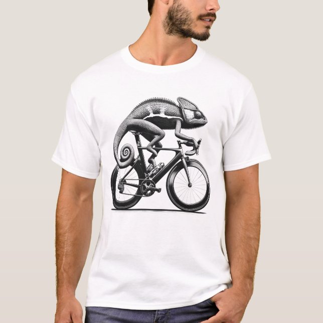 T-shirt Chameleon équitation Vélo Vélo Vélo Lover Vélo (Devant)
