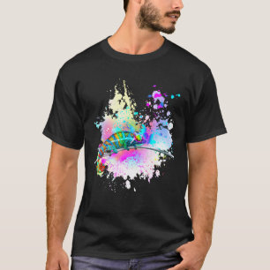 T-shirt Chameleon Lizard Arc-en-ciel Lunettes d'amour du c