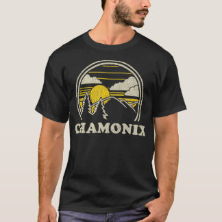 T-shirt Chamonix France Montagnes Randonnées Vintages