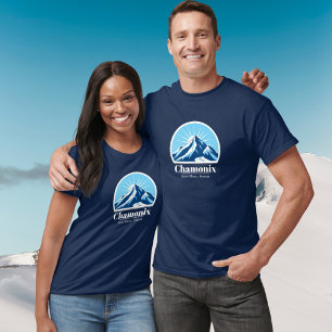 T-shirt Chamonix Mont Blanc bleu France
