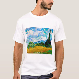 T-shirt Champ de blé avec Cyprès, Van Gogh