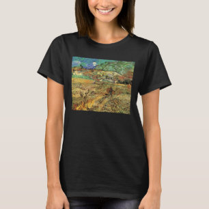 T-shirt Champ de blé clos avec paysan de Vincent van Gogh