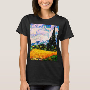 T-shirt Champ de blé Vincent Van Gogh avec Cyprès