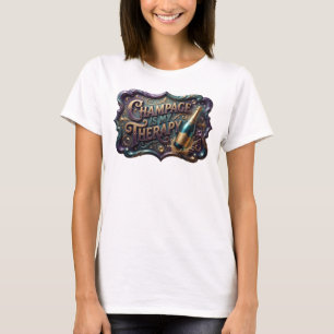 T-SHIRT CHAMPAGNE ORANGE ARTISTIQUE EST MA THÉRAPIE