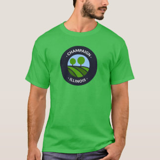 T-shirt Champaign Illinois Hills and Trees