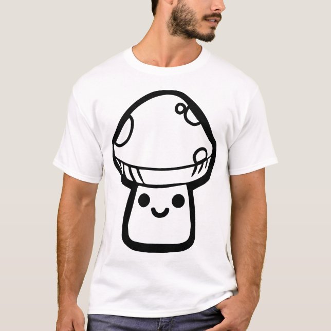 T-shirt Champignon heureux de sourire mignon (Devant)
