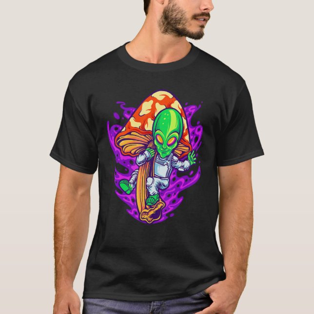 T-shirt Champignons Alien psychédélique Espace Shroom Hipp (Devant)