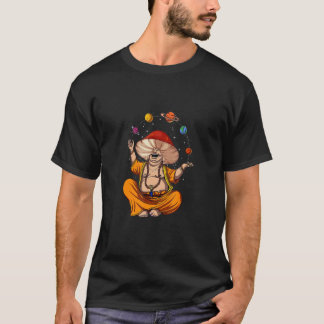 T-shirt Champignons Bouddha Zen Yoga Méditation Psychédéli