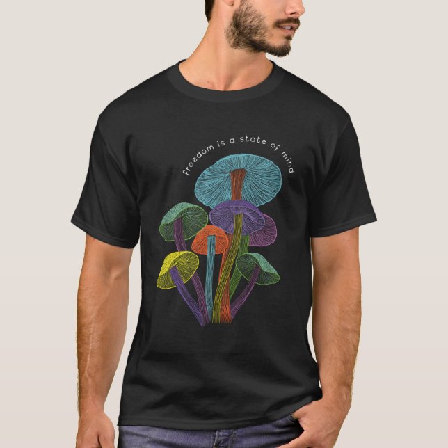 T-shirt Champignons Colorés D'Imagination (Devant)