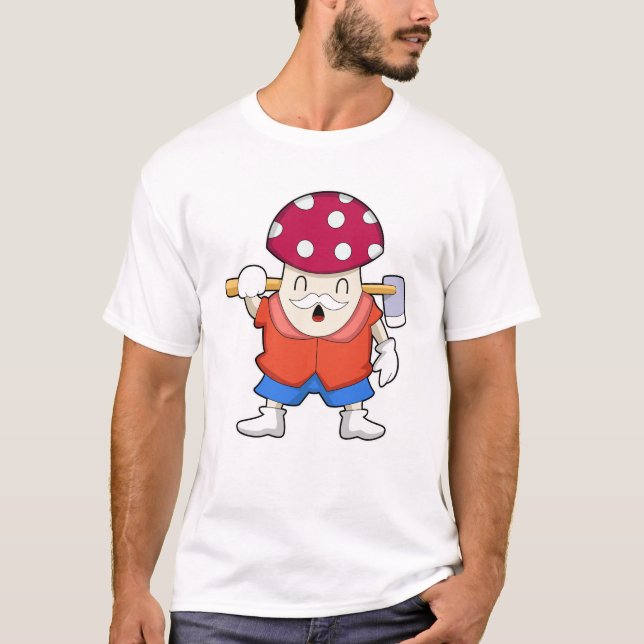 T-shirt Champignons en tant qu'agriculteur avec l'Ax (Devant)