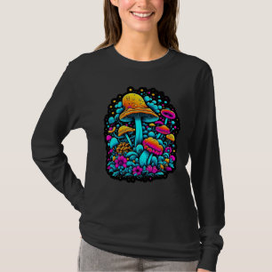 T-shirt Champignons et fleurs rétro Neon