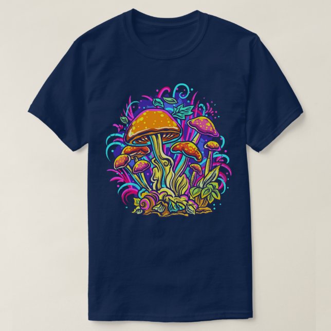 T-shirt Champignons psychédéliques Champignons Trippy Art  (Design devant)