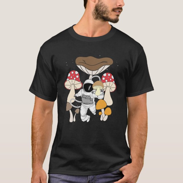 T-shirt Champignons psychédéliques de l'astronaute spatial (Devant)