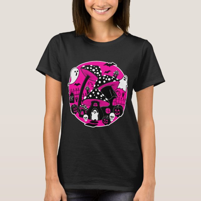 T-shirt Champignons roses chauds Halloween Éffrayant Fairy (Devant)