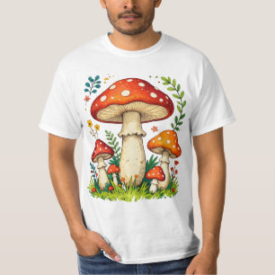 T-shirt Champignons sauvages et fleurs dans la nature de l