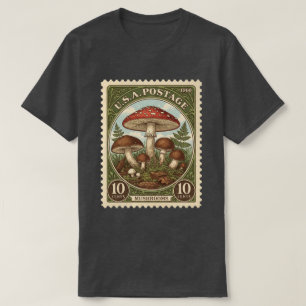 T-shirt Champignons timbres-poste vintage