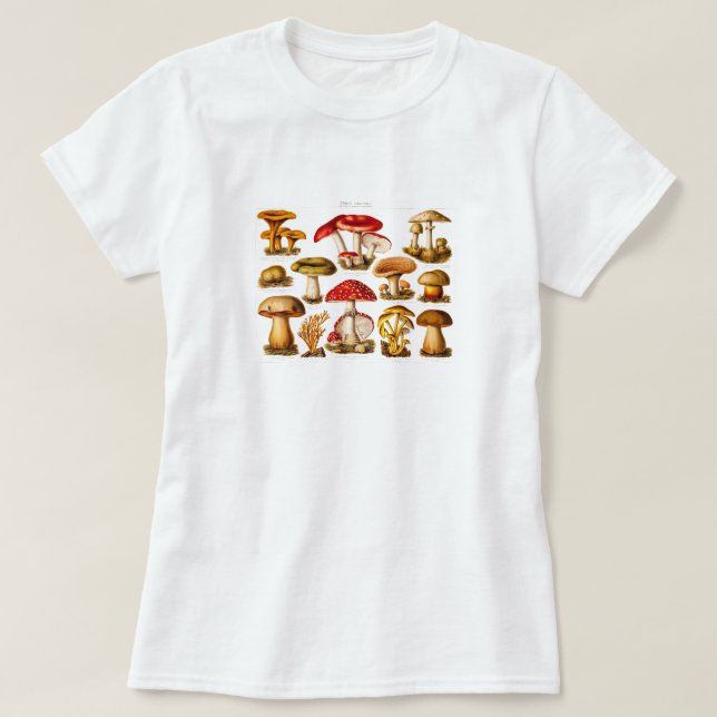 T-shirt Champignons vintages de rouge de variété de (Design devant)