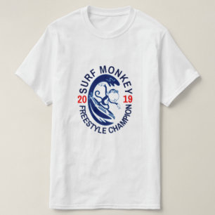 T-SHIRT CHAMPION 2019 DE STYLE LIBRE DE SINGE DE SURF
