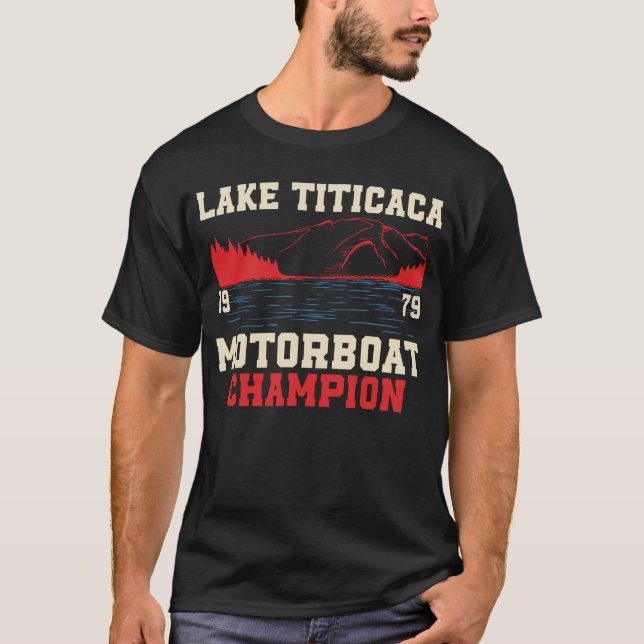 T-shirt Champion de bateau à moteur du lac Titicaca (Devant)