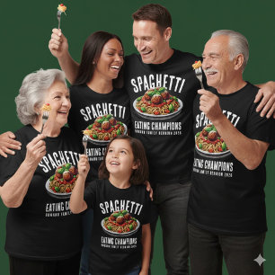 T-shirt Champion de famille drôle de la réunion qui mange 