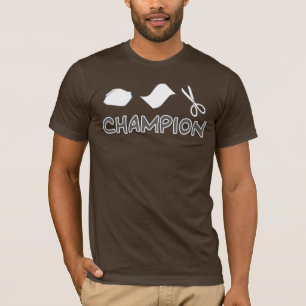 T-shirt champion de papier de ciseaux de roche
