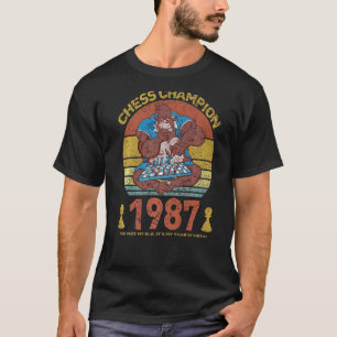 T-shirt Champion d'échecs 1987 Pas mon Elo C'est mon année