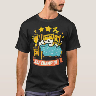 T-shirt Champion du sommeil drôle Lazy Nap Cat