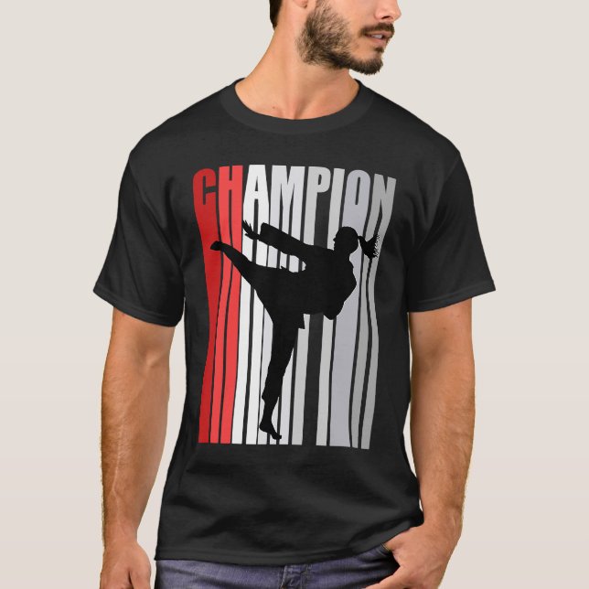 T-shirt Champion Rouge Du Karaté Sparring Concours D'Anniv (Devant)