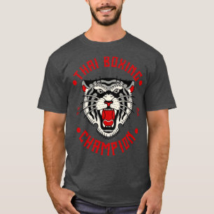 T-shirt Champion thaïlandais de tigre de boxe Fighter Mart