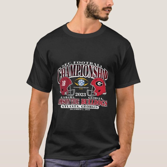 T-shirt Championnat 2023 Alabama V Georgia Football Noir (Devant)