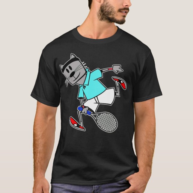 T-shirt Championnat de tennis de chat (Devant)