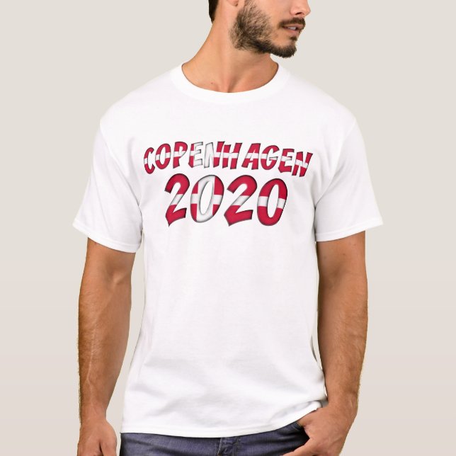 T-shirt Championnat d'Europe de football 2020 de Copenhagu (Devant)