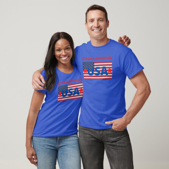 T-shirt champions Original USA drapeau vrai classique tee  (Unisexe)