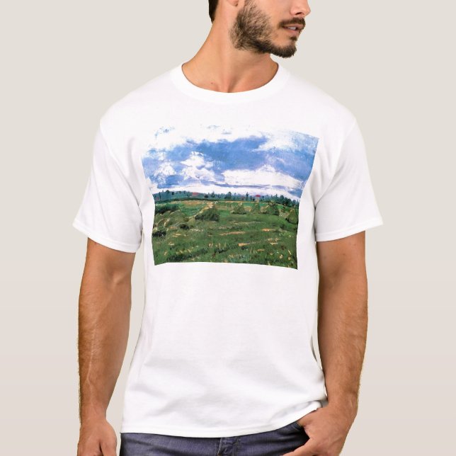 T-shirt Champs de blé avec des piles, Vincent van Gogh (Devant)