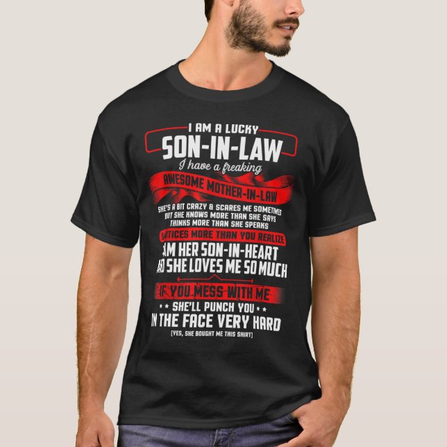 T-shirt Chanceuse Fils-En-Belle Magnifique Chemise Mère-En (Devant)