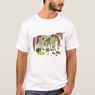 T-shirt chanceux de zombis de licorne