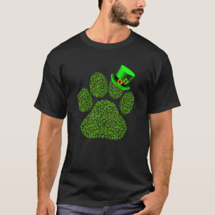 T-shirt Chanceux Pug Patte Chien Chat Shamrock Irlandais S