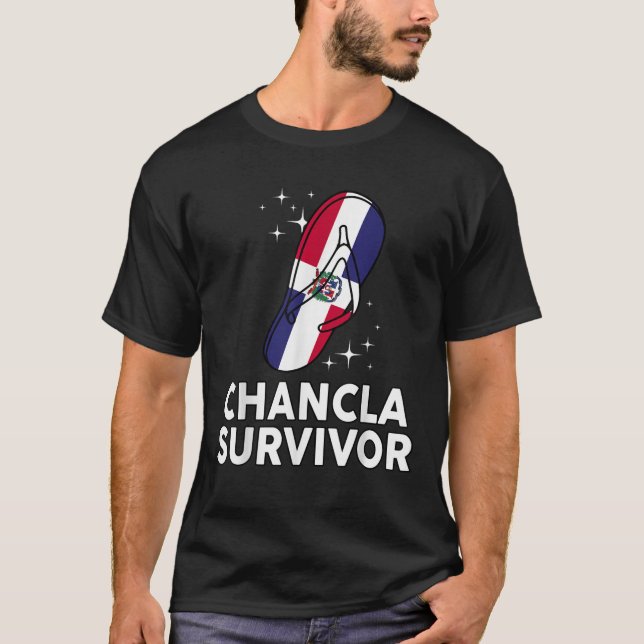 T-shirt Chancla Survivor République Dominicaine Drapeau Hi (Devant)