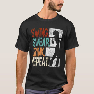 T-shirt Chandail à coudre Boire Répéter Funny Golf