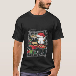 T-shirt Chandail de femmes Noël style laide Santa Hat Golf