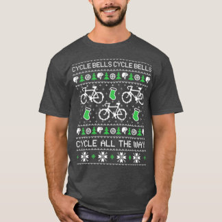 T-shirt Chandail de Noël moche à vélo