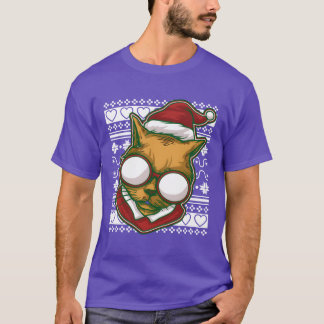 T-shirt Chandail de Noël moche cadeau de chat de Noël