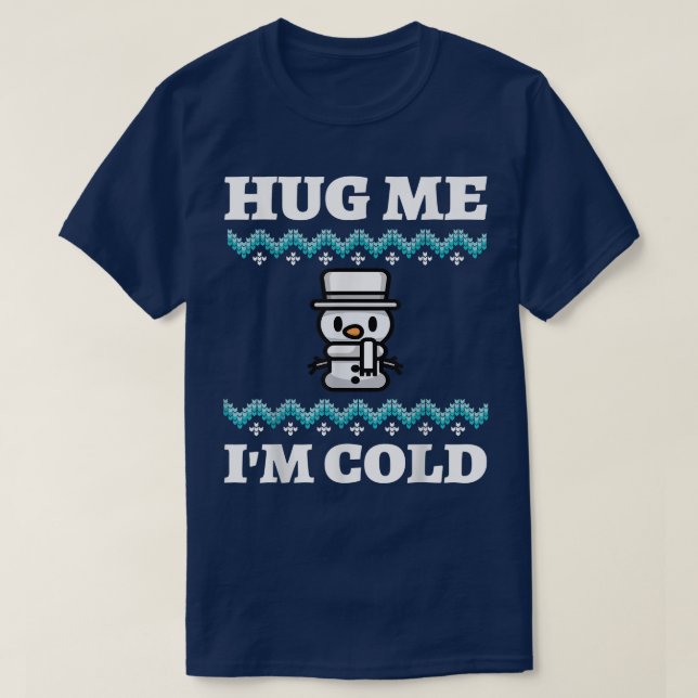 T-shirt Chandail de Noël moche Snowman Ugly Hanoukka Hug M (Design devant)