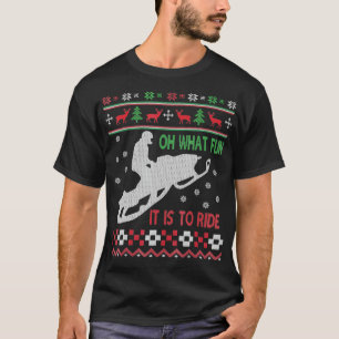 T-shirt Chandail de Noël motoneige Fun Père Noël Xmas Cade