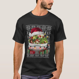 T-shirt Chandail de Noël Style Vilain Salade de chapeau de
