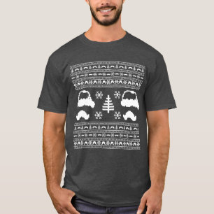 T-shirt Chandail laid de Cristmas de moustache drôle