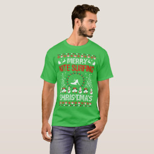 T-shirt Chandail laid de Joyeux Noël de kitesurf dehors