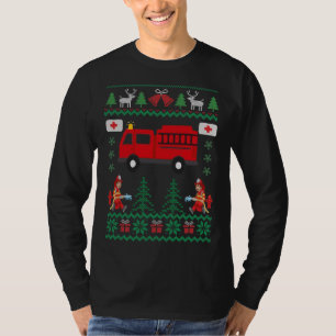 T-shirt Chandail laid de Noël de sapeur-pompier