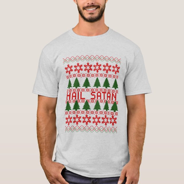 T-shirt Chandail laid de Noël de Satan de grêle (Devant)